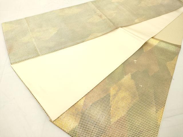 平和屋着物◎六通柄袋帯　抽象文様　金糸　正絹　逸品　DABA5333cd