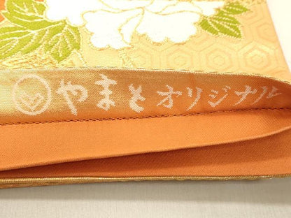 平和屋着物◎六通柄袋帯　唐織　花丸文　金糸　正絹　逸品　DABA5334cd