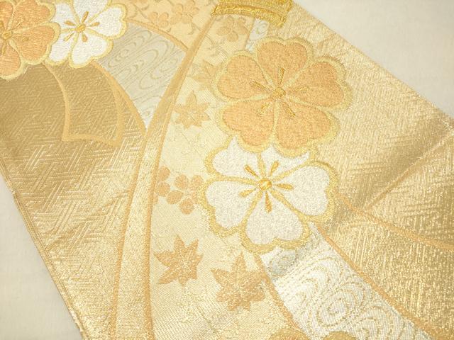 平和屋着物◎佐賀錦　西陣　六通柄袋帯　束ね熨斗舞花文　金銀糸　正絹　逸品　DABA5339cd