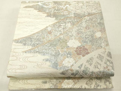 平和屋着物◎六通柄袋帯　樹林文　金銀糸　正絹　逸品　DABA5370cd
