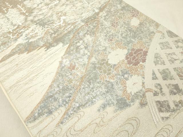 平和屋着物◎六通柄袋帯　樹林文　金銀糸　正絹　逸品　DABA5370cd