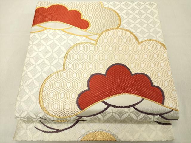 平和屋着物◎六通柄袋帯　唐織　枝松文　金銀糸　正絹　逸品　DABA5373cd
