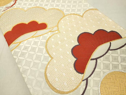 平和屋着物◎六通柄袋帯　唐織　枝松文　金銀糸　正絹　逸品　DABA5373cd