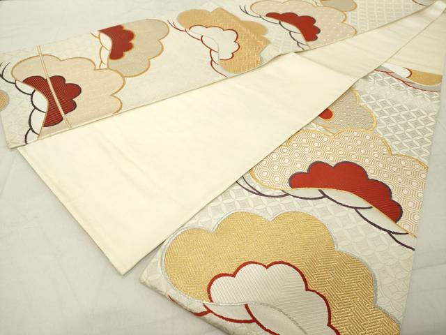 平和屋着物◎六通柄袋帯　唐織　枝松文　金銀糸　正絹　逸品　DABA5373cd