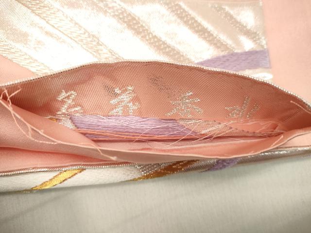 平和屋着物◎六通柄袋帯　唐織　舞花文　金銀糸　正絹　逸品　DABA5375cd