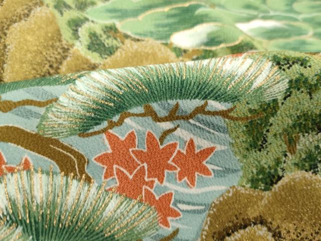 平和屋着物■豪華黒留袖　駒刺繍　浜松文　暈し染め　正絹　逸品　DABA5457cd
