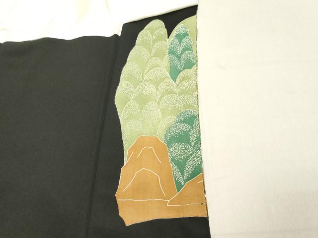 平和屋着物■豪華黒留袖　駒刺繍　浜松文　暈し染め　正絹　逸品　DABA5457cd