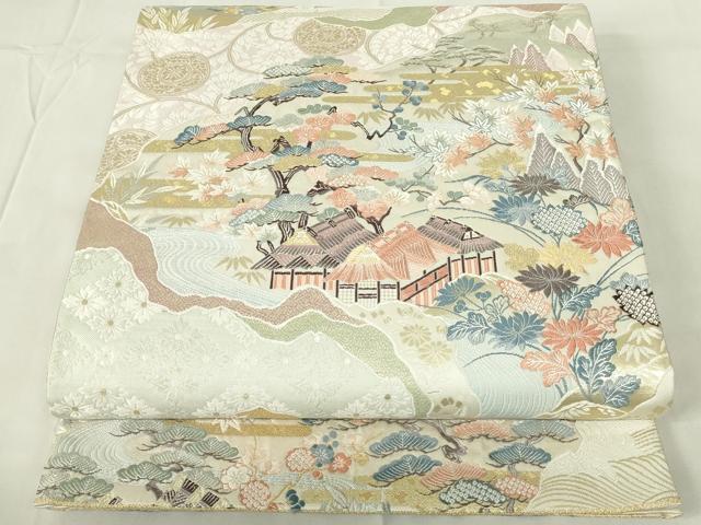 平和屋着物◎六通柄袋帯　唐織　小袖文様　金糸　正絹　逸品　DABA5528qp