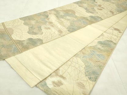 平和屋着物◎西陣　六通柄　本袋帯　流水蔦草文　金銀糸　正絹　逸品　DABA5542qp