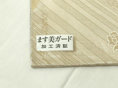 平和屋着物◎佐賀錦　両面　六通柄袋帯　唐織　草花文　金銀糸　正絹　逸品　DABA5641qp