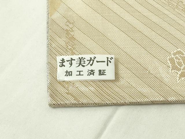 平和屋着物◎佐賀錦　両面　六通柄袋帯　唐織　草花文　金銀糸　正絹　逸品　DABA5641qp
