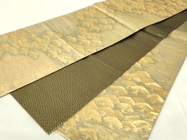 平和屋着物◎佐賀錦　六通柄袋帯　浜松文　金糸　正絹　逸品　DABA5650qp