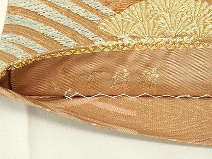 平和屋着物◎六通柄袋帯　唐織　六百綾錦　飛鶴松文　金銀糸　正絹　逸品　DABA5653qp