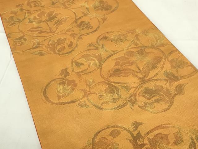 平和屋着物◎六通柄袋帯　蔦の葉文　正絹　逸品　DABA5682qp