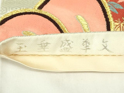 平和屋着物◎六通柄袋帯　唐織　玉垂盛華文　金銀糸　正絹　逸品　DABA5701qp