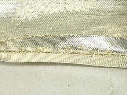 平和屋着物◎佐賀錦　六通柄袋帯　扇面花鳥文　金銀糸　正絹　逸品　DABA5841qp
