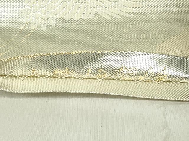 平和屋着物◎佐賀錦　六通柄袋帯　扇面花鳥文　金銀糸　正絹　逸品　DABA5841qp