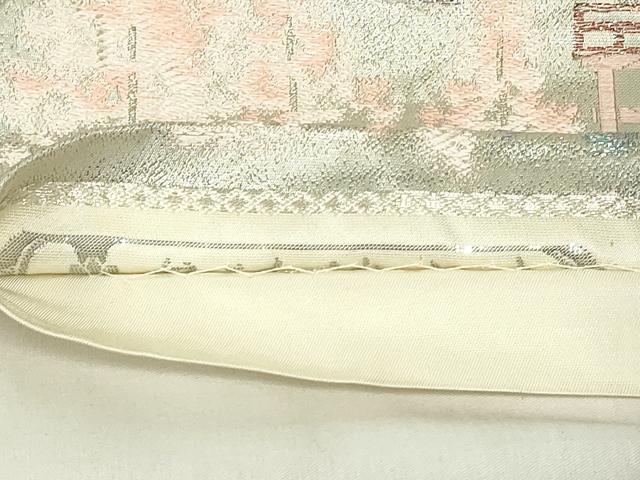 平和屋着物◎六通柄袋帯　唐織　九百錦　風景文　プラチナ箔　正絹　逸品　DABA5845qp