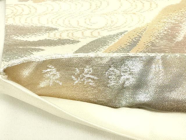 平和屋着物◎六通柄袋帯　京洛錦　風景文　金銀糸　二重引箔　正絹　逸品　DABA5852qp
