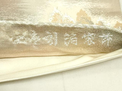 平和屋着物◎六通柄袋帯　京洛錦　風景文　金銀糸　二重引箔　正絹　逸品　DABA5852qp