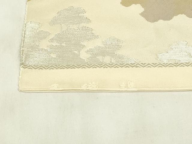 平和屋着物◎六通柄袋帯　霞文　引箔　正絹　逸品　DABA5861qp