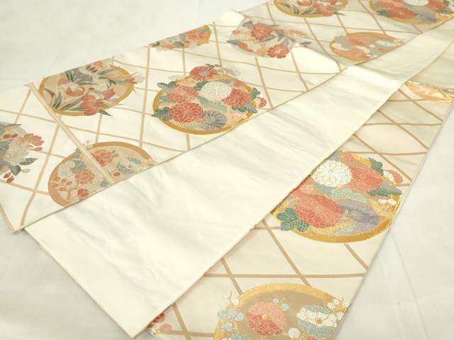 平和屋着物◎六通柄袋帯 唐織 桃山狂言の丸文 金銀糸 正絹 逸品 DABA5894qp