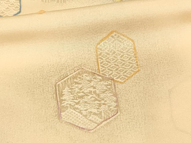 平和屋着物■上質な小紋 亀甲花文 地紋起こし 正絹 逸品 DABA5926qp