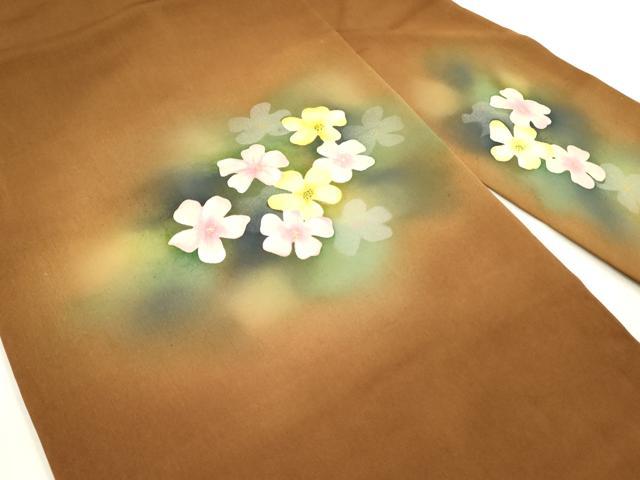 平和屋着物●塩瀬　九寸名古屋帯　舞花　ろうけつ染め　正絹　逸品　DABA6006op