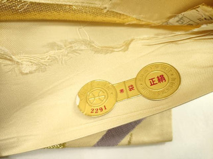 平和屋着物▼西陣　志都香謹製　六通柄袋帯　振舞袖　金銀糸　証紙付き　正絹　逸品　DABA6008op