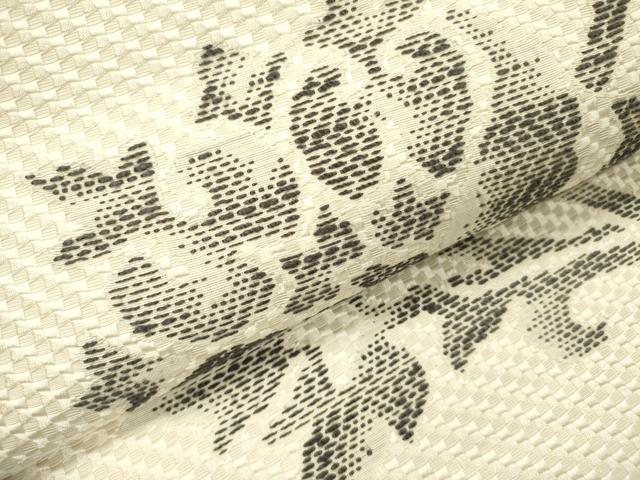 平和屋着物●本場筑前博多織　八寸名古屋帯　更紗花文　正絹　逸品　DABA6018op