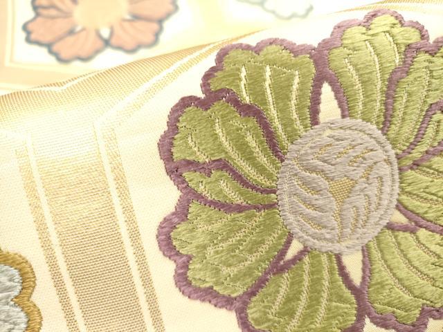平和屋着物●六通柄袋帯 唐織 能装文様 金糸 正絹 逸品 DABA6051op