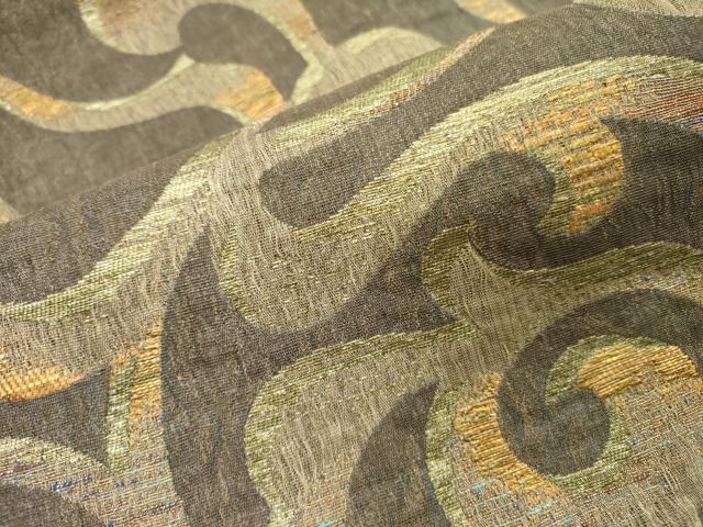 平和屋着物▽「美しいキモノ」お馴染みのメーカー となみ織物 六通柄袋帯 スリーシーズン 春夏秋 唐草文 金糸 正絹 逸品 DABA6066op