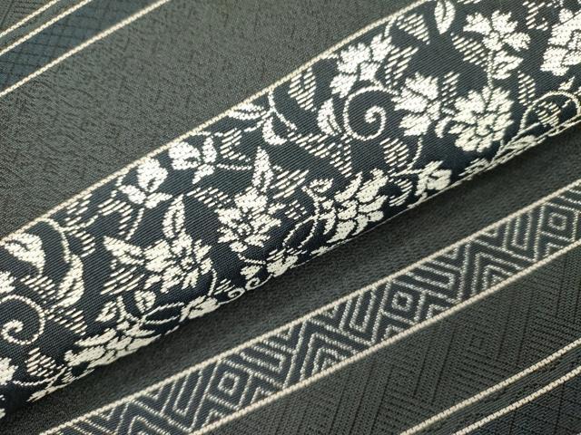 平和屋着物●九寸名古屋帯　更紗花文　正絹　逸品　未使用　DABA6074op