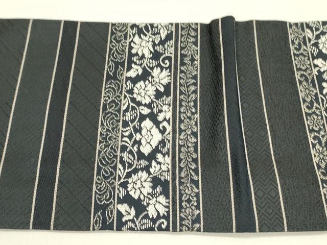 平和屋着物●九寸名古屋帯　更紗花文　正絹　逸品　未使用　DABA6074op