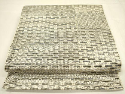 平和屋着物●本場筑前博多織　八寸名古屋帯　抽象文様　金糸　正絹　逸品　DABA6077op