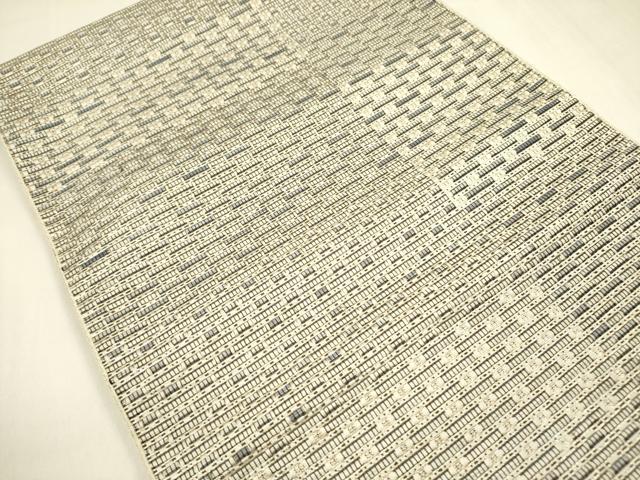 平和屋着物●本場筑前博多織　八寸名古屋帯　抽象文様　金糸　正絹　逸品　DABA6077op