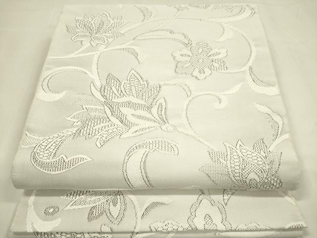 平和屋着物●爪掻き本綴れ　八寸名古屋帯　更紗花文　正絹　逸品　未使用　DABA6090op