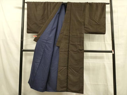 平和屋着物■男性　小紋　縞　正絹　逸品　DABA6097op