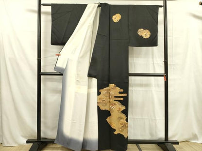 平和屋着物■訪問着　駒刺繍　霞花文　金彩　正絹　逸品　DABA6149op