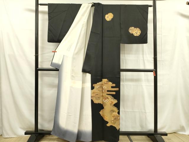 平和屋着物■訪問着　駒刺繍　霞花文　金彩　正絹　逸品　DABA6149op