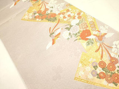 平和屋着物◎六通柄袋帯 唐織 鳳凰花文 金糸 正絹 逸品 DABA6153op