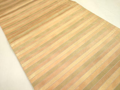 平和屋着物◎六通柄袋帯 横段文 金糸 正絹 逸品 DABA6173op
