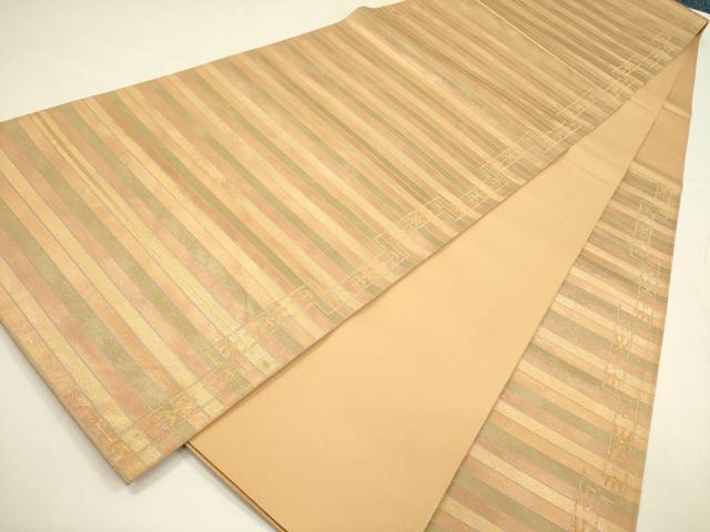 平和屋着物◎六通柄袋帯 横段文 金糸 正絹 逸品 DABA6173op