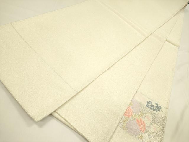 平和屋着物◎太鼓柄袋帯　鴛鴦花文　金銀糸　正絹　逸品　DABA6227op