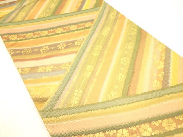 平和屋着物◎六通柄袋帯　舞花　金糸　正絹　逸品　DABA6231op
