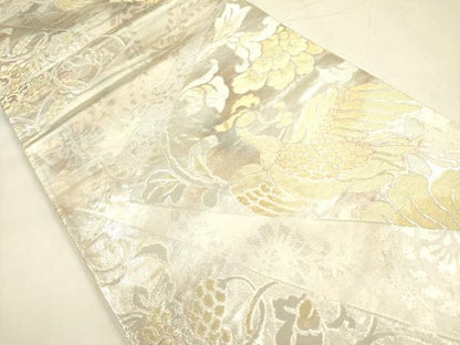 平和屋着物◎六通柄袋帯　花鳥文　金銀糸　引箔　正絹　逸品　DABA6235op
