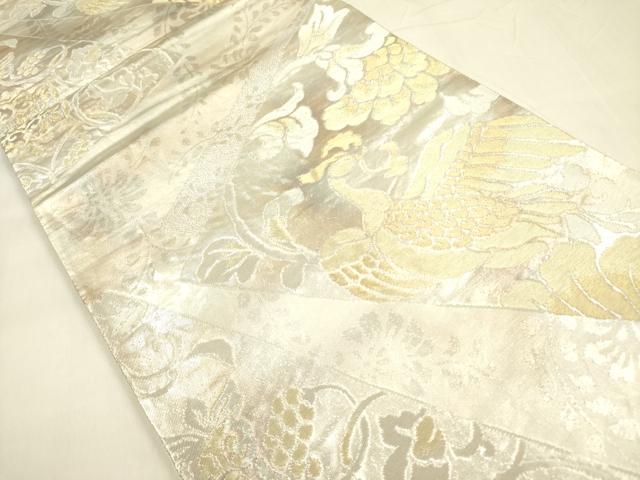 平和屋着物◎六通柄袋帯　花鳥文　金銀糸　引箔　正絹　逸品　DABA6235op