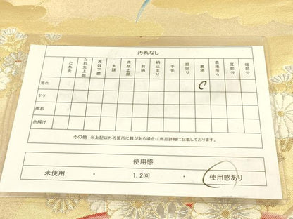 平和屋着物◎六通柄袋帯　唐織　菊芝文　金銀糸　正絹　逸品　DABA6236op