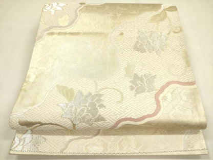 平和屋着物◎六通柄袋帯　唐織　道長裂有栖川文様　金銀糸　正絹　逸品　DABA6237op