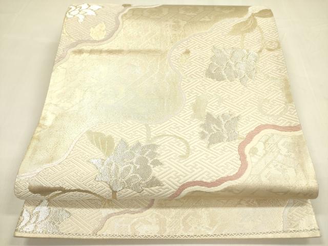 平和屋着物◎六通柄袋帯　唐織　道長裂有栖川文様　金銀糸　正絹　逸品　DABA6237op